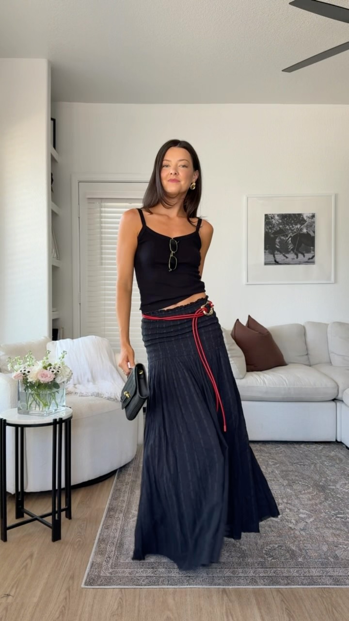 The convertible skirt/dress that can do it all ✨ comment “YES” and I’ll send you the link to these outfits, also saved to my LTK in my bio! #maxiskirt #summeroutfits #easyoutfit