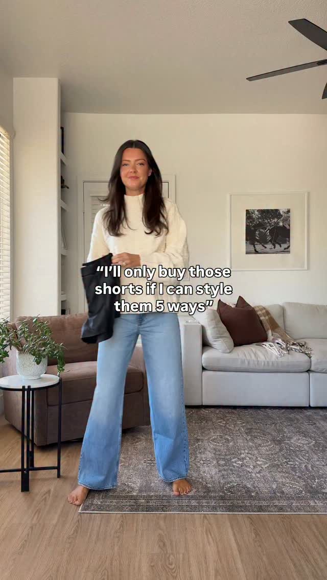 One pair of shorts, styled 5 ways 👏🏼 Comment “YES” for outfit links and sizing, also saved to my LTK! #fashionoutfits #easyoutfits #falloutfits